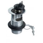 1.1/4" Slotted Basin Waste c/w Poly plug, chain & stay 201240
