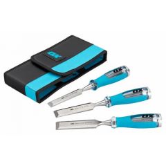 Ox Pro Wood Chisel Set 3 Piece with Velcro Case - 13, 19, 25mm - OX-P371203