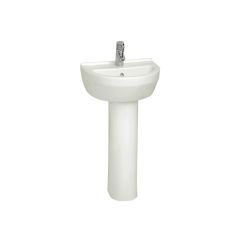 Vitra S50 Round 55cm Basin One Taphole with Full Pedestal - 5301+6936