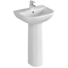 Vitra S20 55cm Basin One Taphole with Full Pedestal - 5502 + 5529