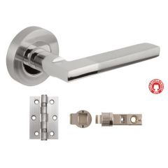 MOVE' Smart Latch Privacy Door Pack-cw Dual Finish Handles, 3" Hinges - SBX3015-PRV