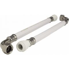 JG Speedfit (Pack of 2) White Flexi Hoses 15mmx1/2inch Elbow 300mm WFLX36 