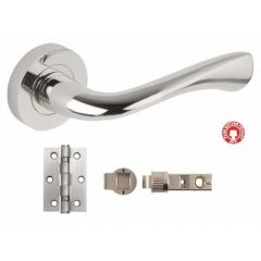 ZONE' Smart Latch Privacy Door Pack-cw Dual Finish Handles, 3" Hinges - SBX3005-PRV