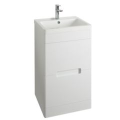 Selkirk Floor Standing 2 Drawer Unit with Basin Gloss White  500mm - 53301/53000