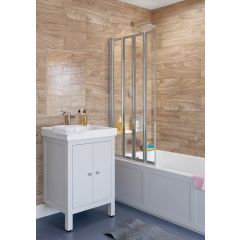 Lakes Classic Framed Bath Screen Silver 2 Panel 950x1400mm - SS75S