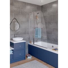 Lakes Classic Sculpted Bath Screen Single Panel 860x1400mm - SS30S