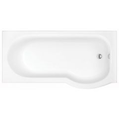 Trojan Concert P-Shaped Shower Bath 1675x850x750mm - No Tap Holes (RIGHT HAND)