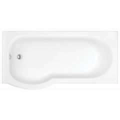 Trojan Concert P-Shaped Shower Bath 1675x850x750mm - No Tap Holes (LEFT HAND)
