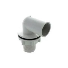 Hunter WO226 Overflow Bent Tank Connector - White 